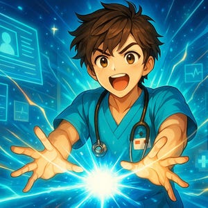 Anime Birthday Card | Male Medical Assistant | Printable PDF