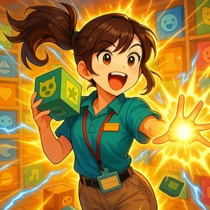 Anime Birthday Card | Female Retail Associate | Printable PDF
