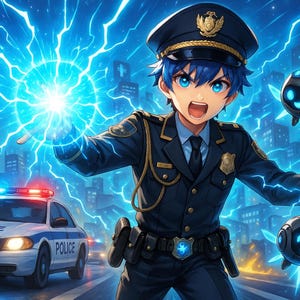 Anime Birthday Card | Male Police Officer | Printable PDF