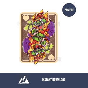 Art de carte à jouer démon oni | Conception PNG de masque mythique pour travaux manuels, vêtements, produits à imprimer et plus