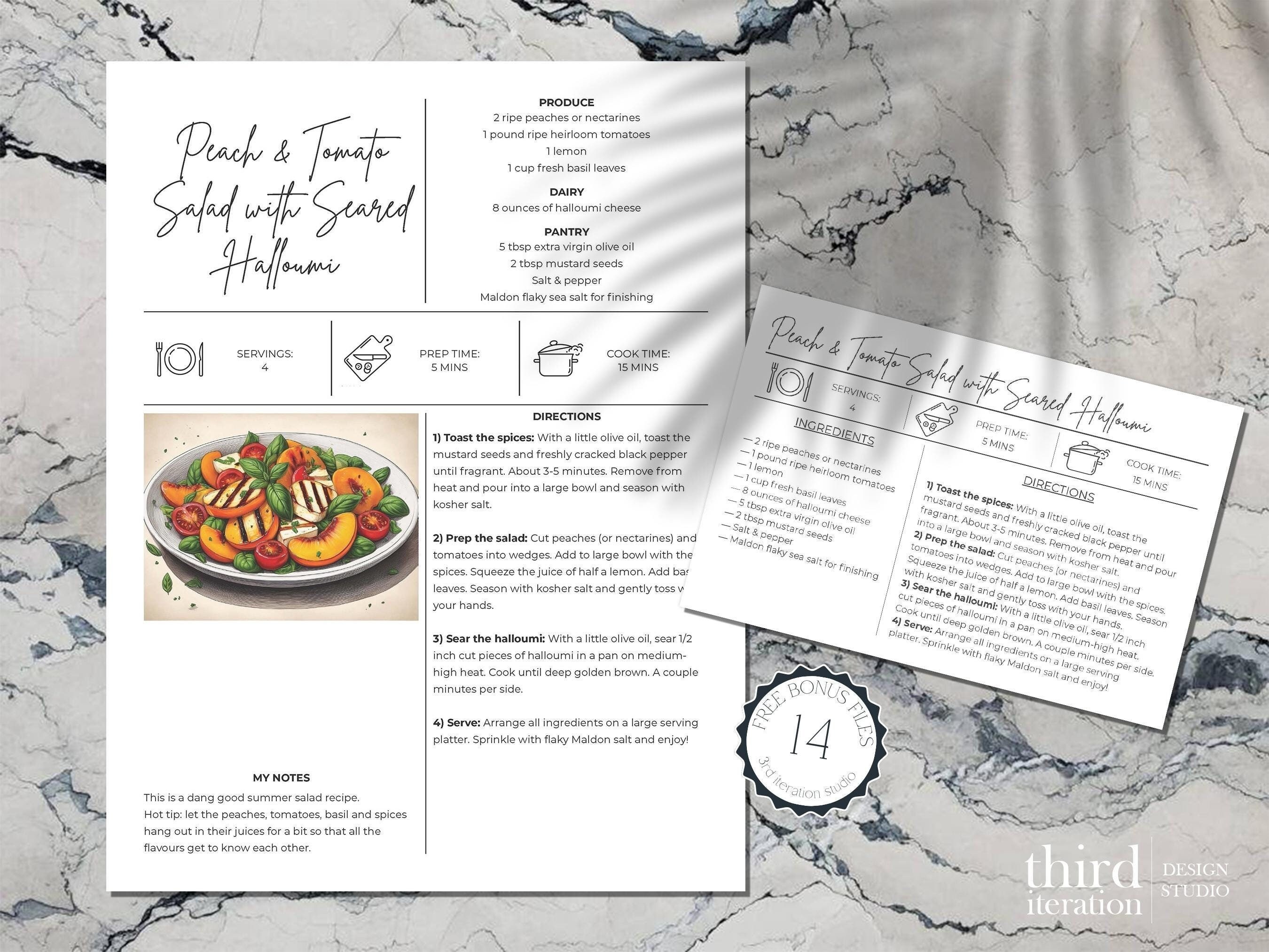 Editable Recipe Template for Recipe Card Recipe Template for Editing ...
