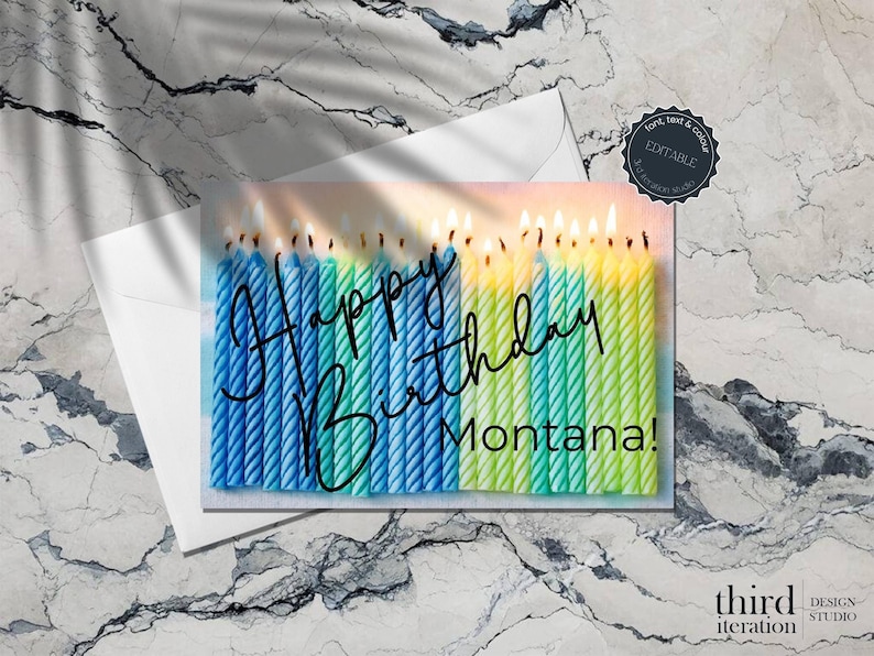 Blue and Green Birthday Card for Male Happy Birthday Card for Friend ...