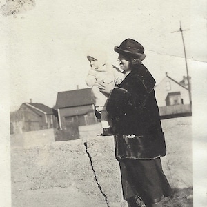 Found Photo Mother and Baby Original Vernacular Snapshot