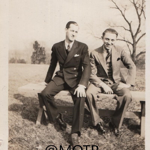 Found Photo "Suits" Original Vernacular Snapshot Photograph