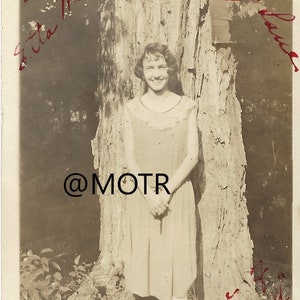 Found Photo Etta in the Woods Original Snapshot