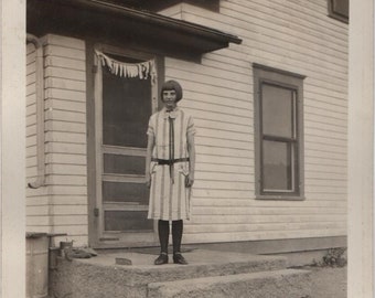 Found Photo "Good in Stripes" Original Vernacular Snapshot