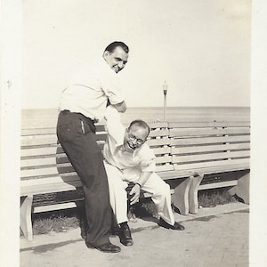 Found Photo Boardwalk Fun Pose 4 Original  Vernacular Snapshot