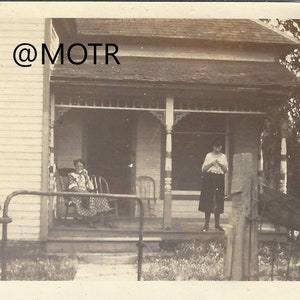 Found Photo Farm Porch Day Original Vernacular Snapshot
