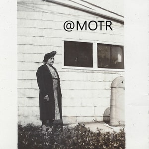 Found Photo Mrs. McCoy Alone with Her Hat Original  Vernacular Snapshot