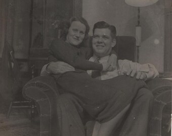 Vintage Photo The Smiley Couple Original Vernacular Snapshot