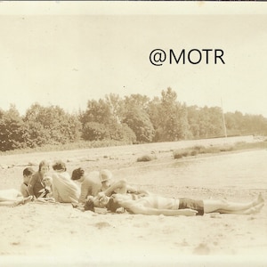 Vernacular Photo People at the Beach Original Snapshot
