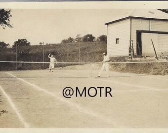 1930's Guys Playing Some Tennis Original  Vintage Photo