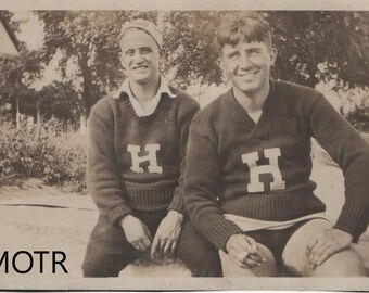 Vernacular Photo "Harvard Boys" Original Snapshot