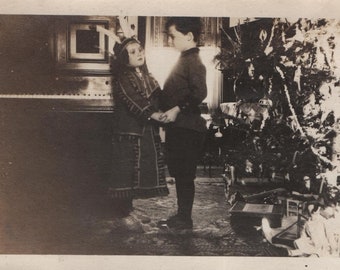 Found Photo "A Little Christmas Dance" Original Vintage Snapshot