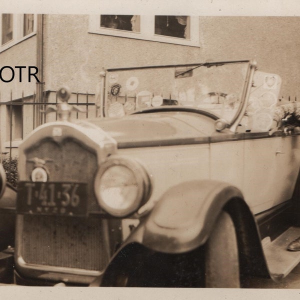 Vernacular Photo Argyle Guy and His Decorated Car Original Snapshot