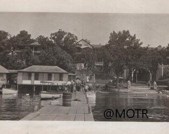 Found Photo "Dock People" Original Vernacular Snapshot