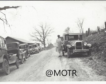 1930's Parking Problems Original  Vintage Photo Snapshot