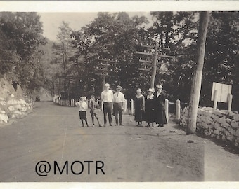 Vernacular Photo Standing in the Road Original Snapshot