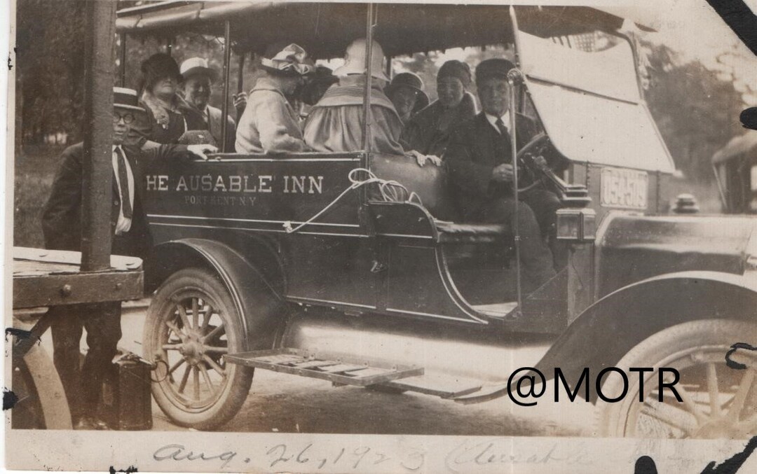 Found Photo the Ausable Inn Bus Original Vernacular Snapshot Photograph ...