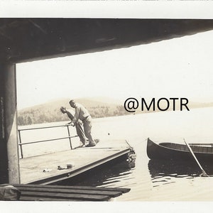 1930&#39;s Men Looking Over the Dock Original Vernacular Photo