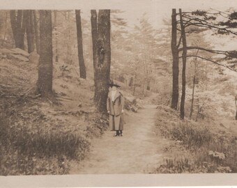 Found Photo "On the Path" Original Vintage Snapshot