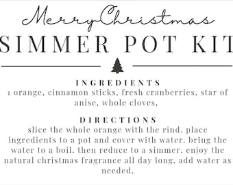 Simmer Pot Recipe Gift Tag