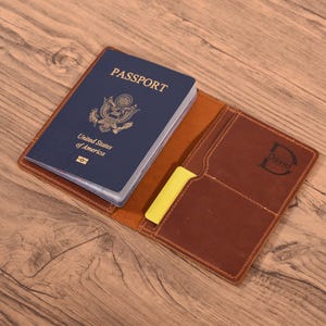 Custom Leather Passport Holder, Handmade Leather Passport Case With Card Holder, Travel Gift, Passport Case, Wallet For Travel