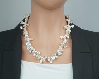 Keshi-parelketting, onregelmatige barokstijl, één streng