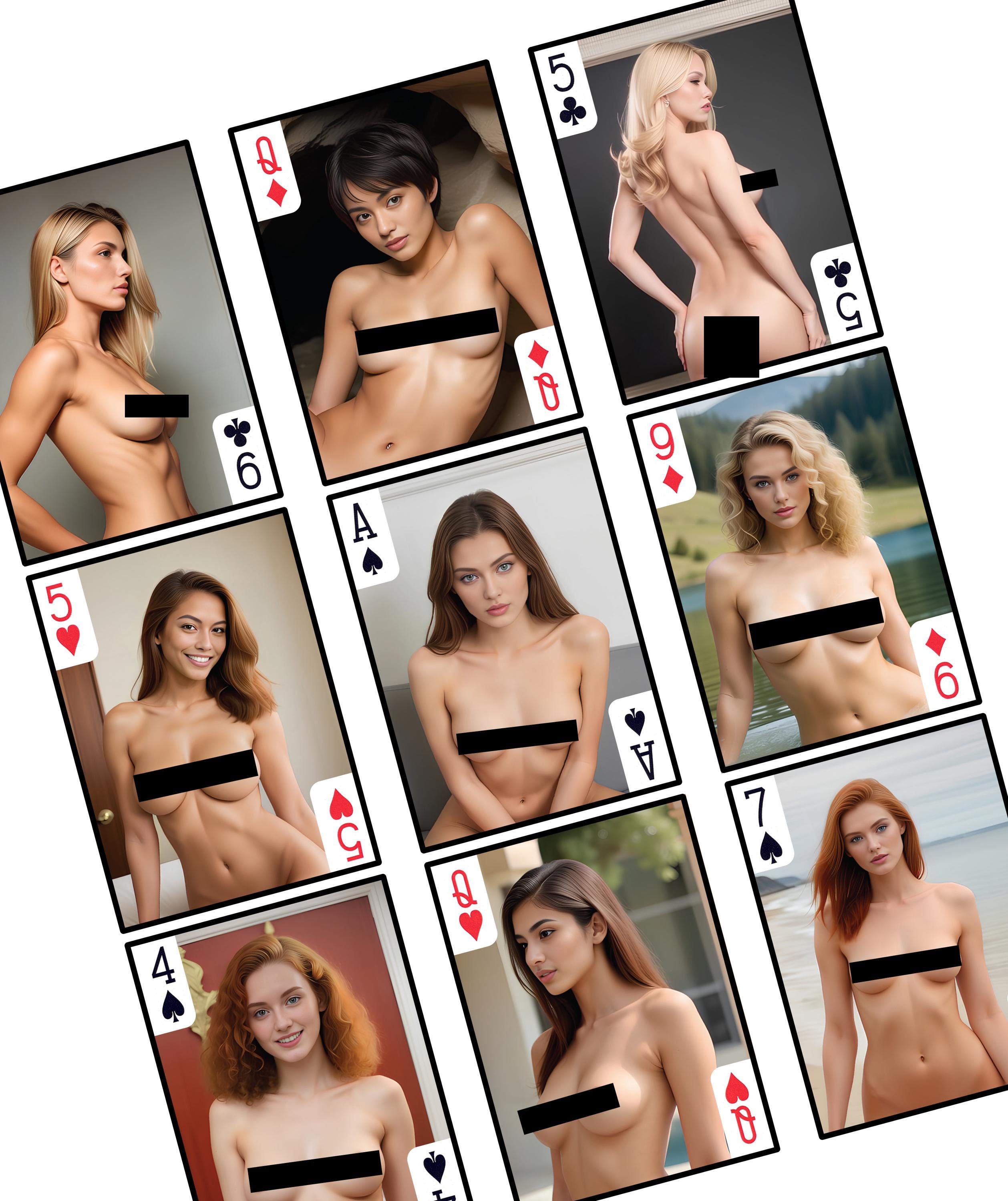 Mature - 54 Adult Nude Playing Cards - Perfect for Bachelor Party Poker Night - Artwork of Beautiful Completely Naked Women - Pretty Petites