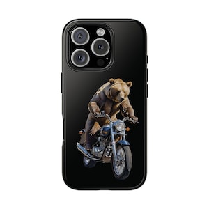Motorcyclist Bear Phone Case: Fun Biker Cover for iPhone & Samsung