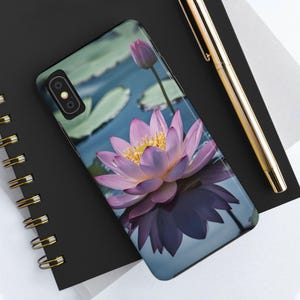 Lotus Flower Phone Case: Tranquil Water Design, Dual-Layer Protection