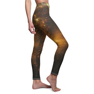 Leggings, Galaxy Legging Style, Starry Night Pants, Outer Space Tights, Celestial Print Yoga Bottoms, Cosmic Workout Legwear