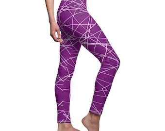 Abstract Lines Leggings: Soft Polyester Spandex Workout Pants