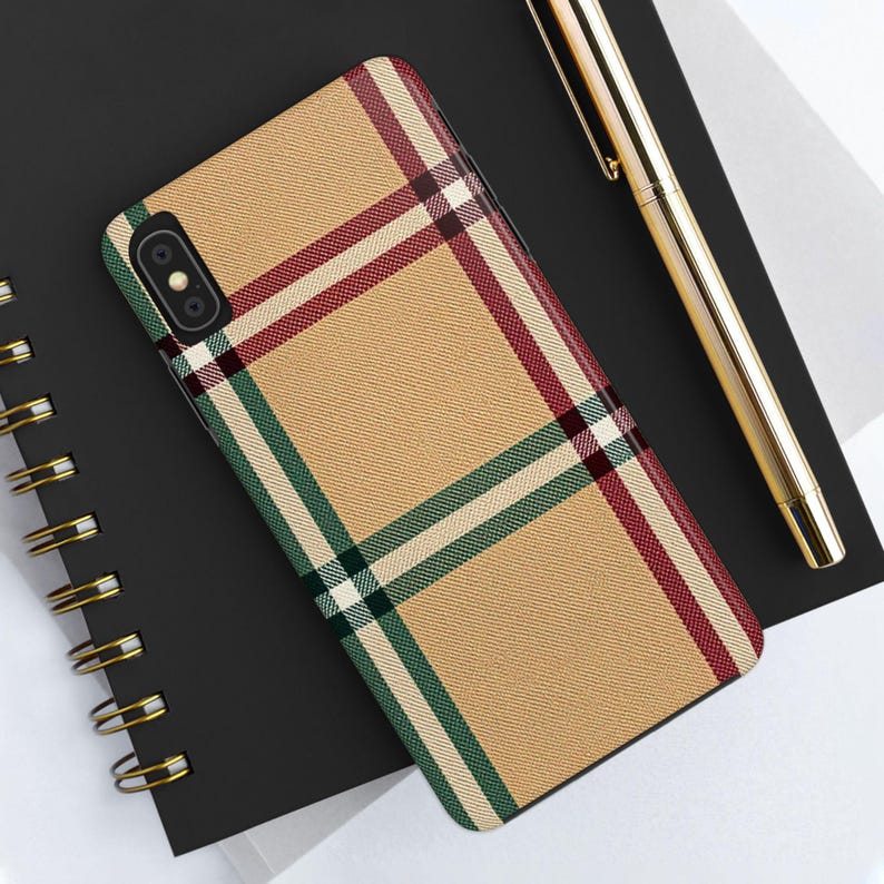 plaid phone case, classic plaid case, iPhone plaid case, Samsung plaid case, timeless phone case, elegant phone case, stylish plaid case, fashion phone cover, durable phone case,