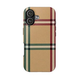 Plaid Phone Case: Earthy Fabric Texture, Protective iPhone & Samsung Cover