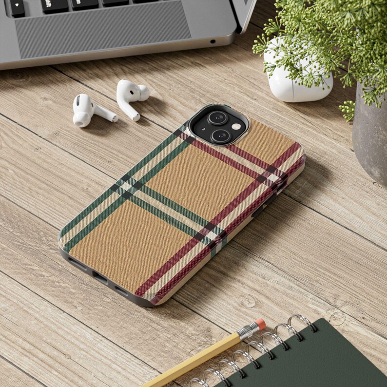 Plaid Phone Case: Earthy Fabric Texture, Protective iPhone & Samsung Cover image 8