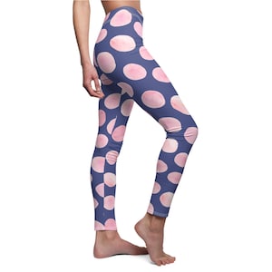 Polka Dot Yoga Leggings: Seamless Athletic Tights