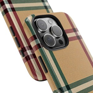 Plaid Phone Case: Earthy Fabric Texture, Protective iPhone & Samsung Cover image 3