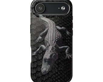 Funda para teléfono con estampado animal, diseño de cocodrilo en 3D.