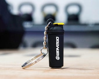 Cute Mini 3D Protein Shaker Dumbbell Keyrings Gifts for Gym Bodybuilder Fitness