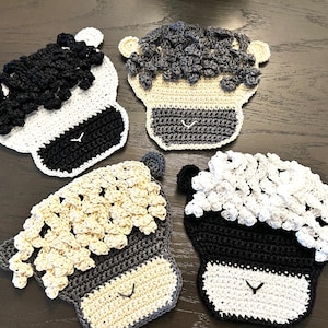Unique Crochet Potholders | Hot Pads - 'SHEEP Collection' | Countertop Table Cover NEW - Farmhouse Decor gift