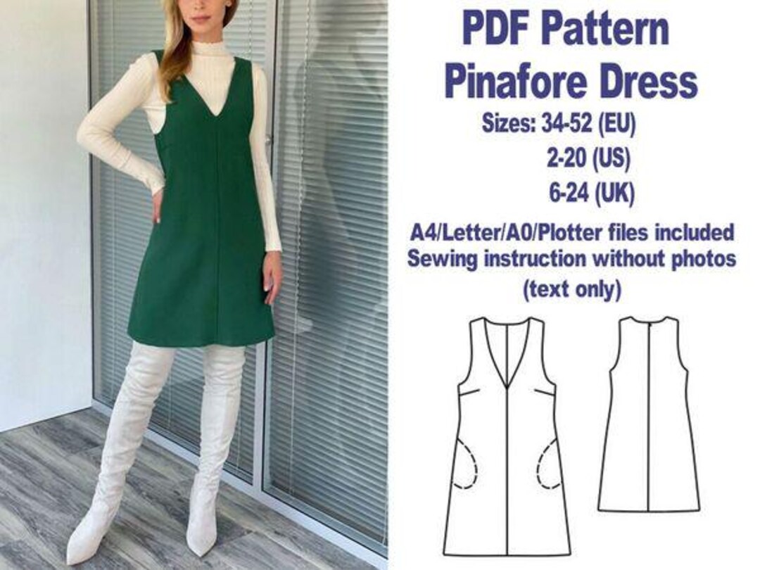 Pinafore Dress Sewing Pattern PDF Sewing Patterns Women Sewing Pattern ...