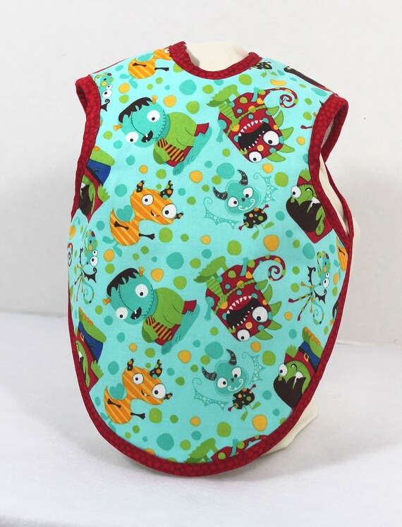 Monster Mash Baby Girl or Boy Gender Neutral Bib Soft Minky