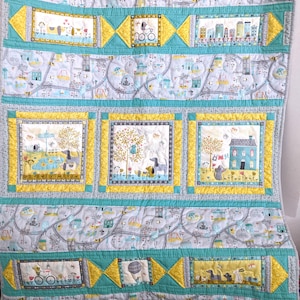 A Walk in the Park Baby Quilt Unisex Gender Neutral Shower Gift Hand Quilted