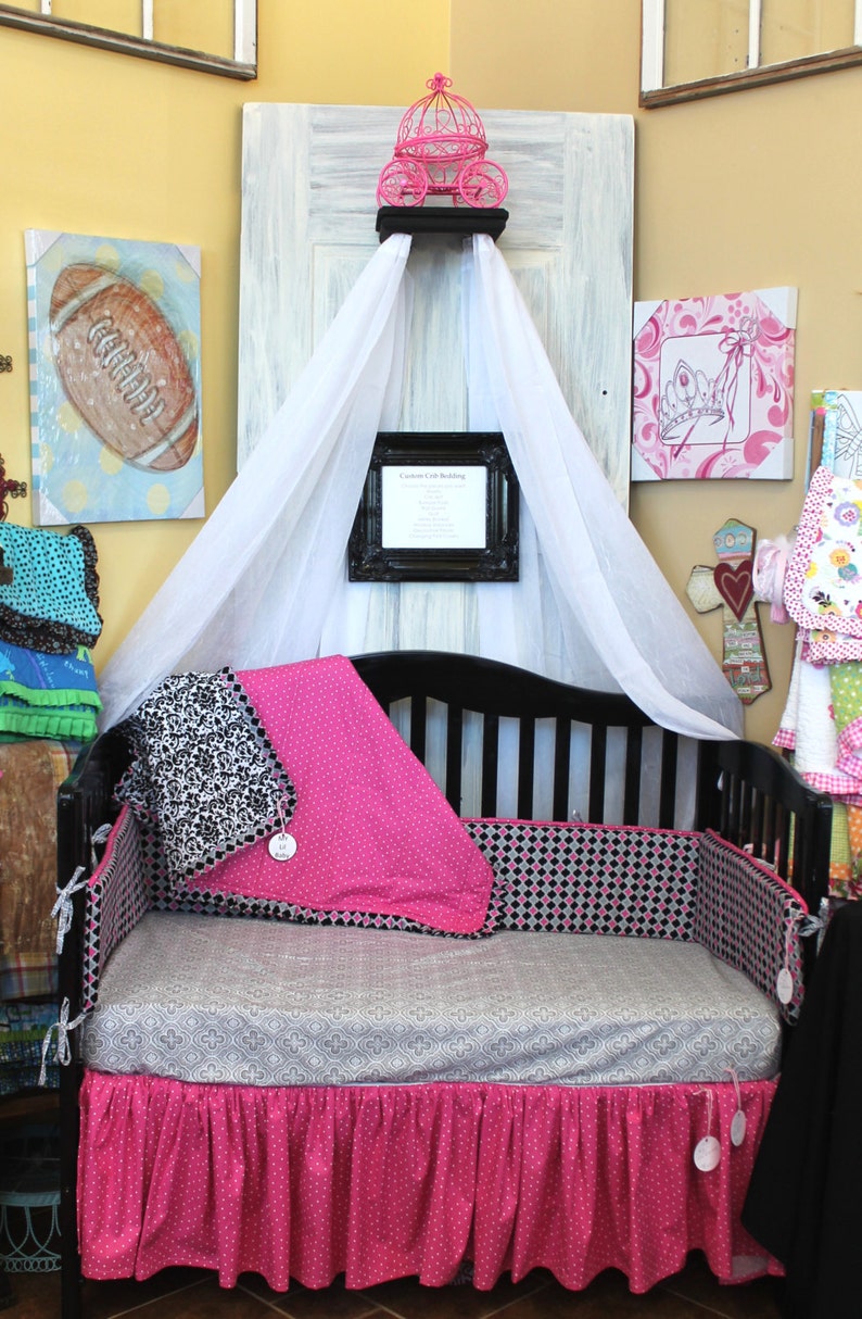 Baby Blanket Hot Pink Black and White With Ruffle