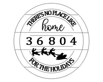 There's no place like home for the holidays ornament svg, png, lightburn file.