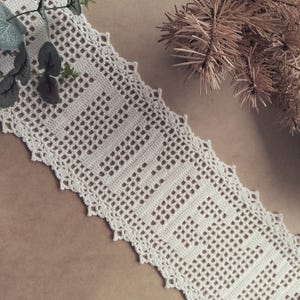 Willkommensschild häkeln Namensdeckchen Personalisiertes Anfangsbuchstaben-Wortdeckchen Hochzeitsdekor Jahrestagsgeschenk. JEDES BENUTZERDEFINIERTES ZEICHEN Erbstückgeschenk