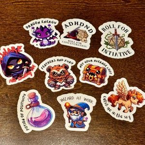 More Adventurer&#39;s Stickers | D&D-Themed Cute and Uplifting Stickers | Perfect for Dungeons and Dragons Fans