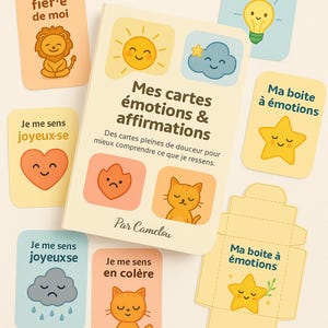 Cartes émotions & affirmations à imprimer – 32 cartes bienveillantes pour enfants – Fichier PDF éducatif