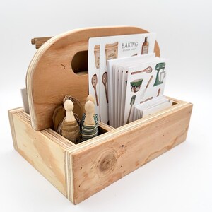 Houten cadeaucaddy-set met bakthema